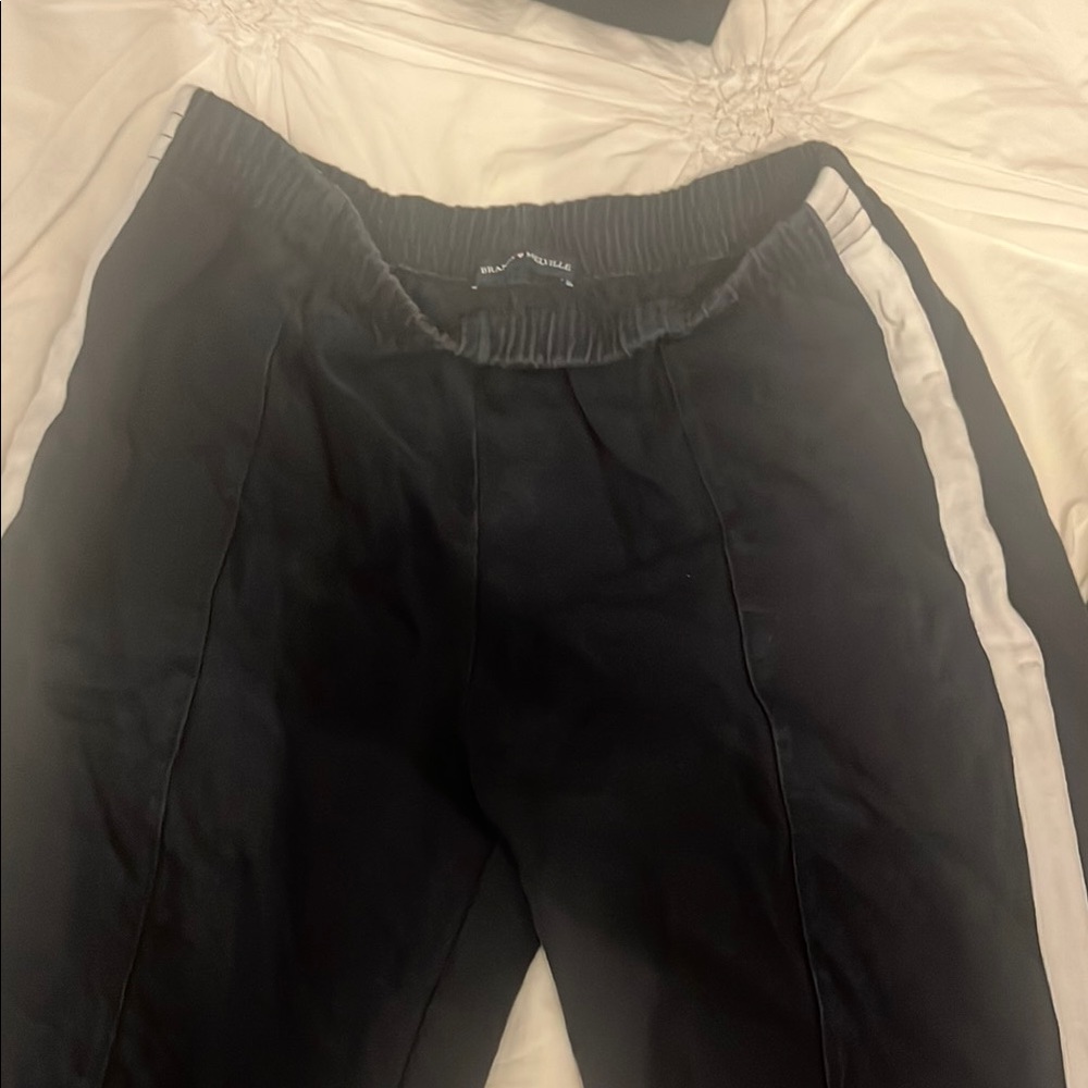 Navy Joggers with White Stripe